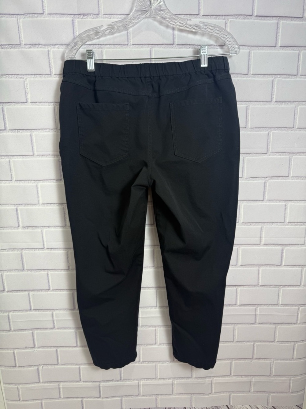 Isaac Mizrahi Live Black Pants Elastic Waist Stretch Ankle Size 14P Petite - Picture 5 of 11